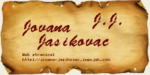 Jovana Jasikovac vizit kartica